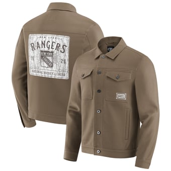 Men's Darius Rucker Collection by Fanatics Tan New York Rangers Trucker Full-Button Jacket