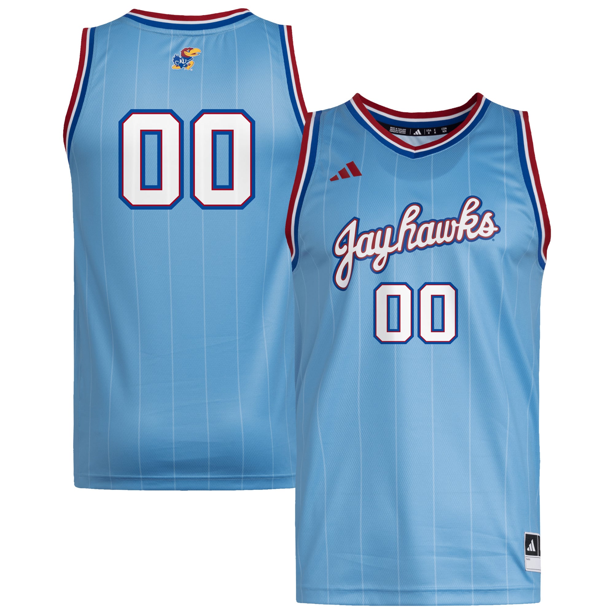Men's adidas #00 Light Blue Kansas Jayhawks Replica Swingman Jersey