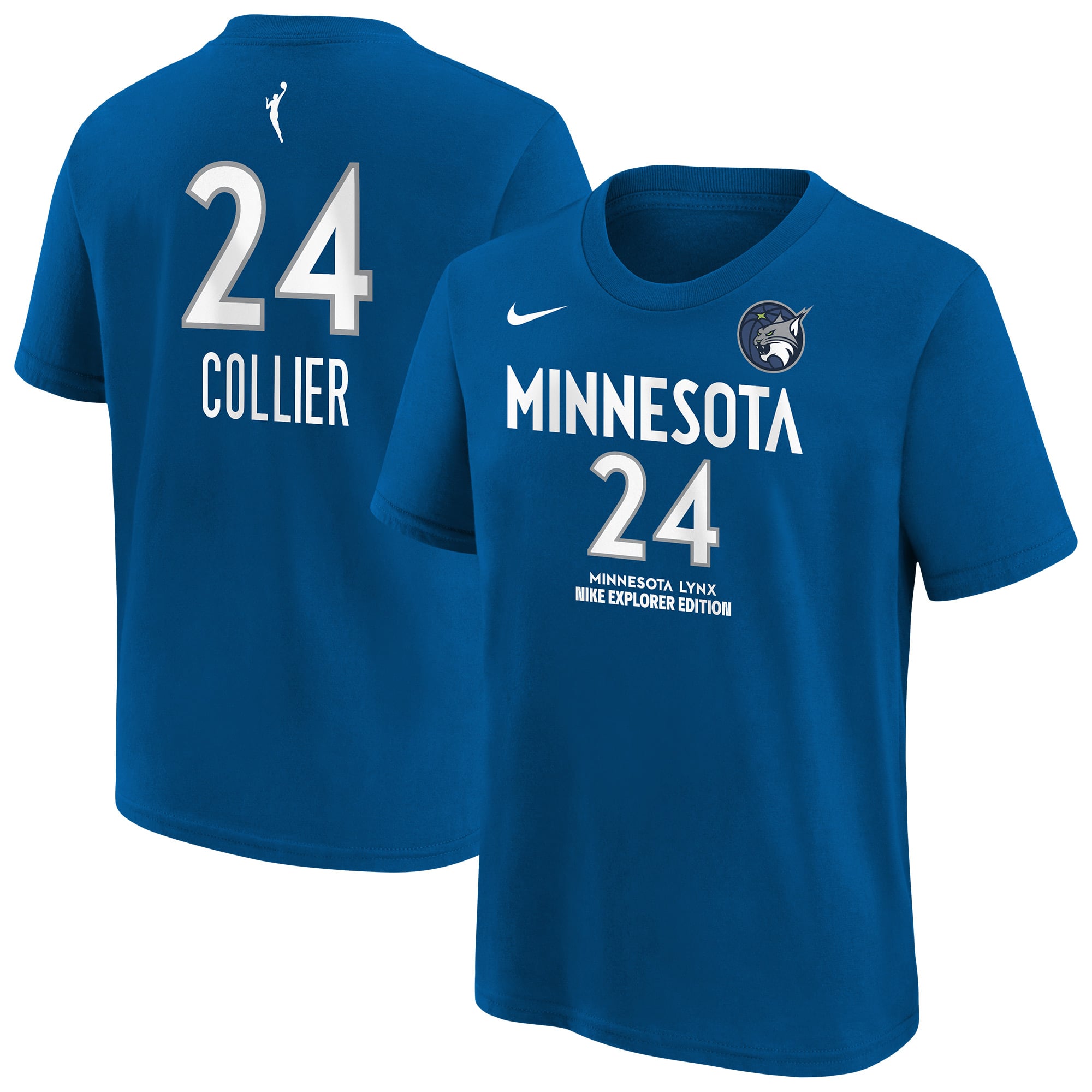 Youth Nike Napheesa Collier Blue Minnesota Lynx Explorer Edition Name & Number T-Shirt