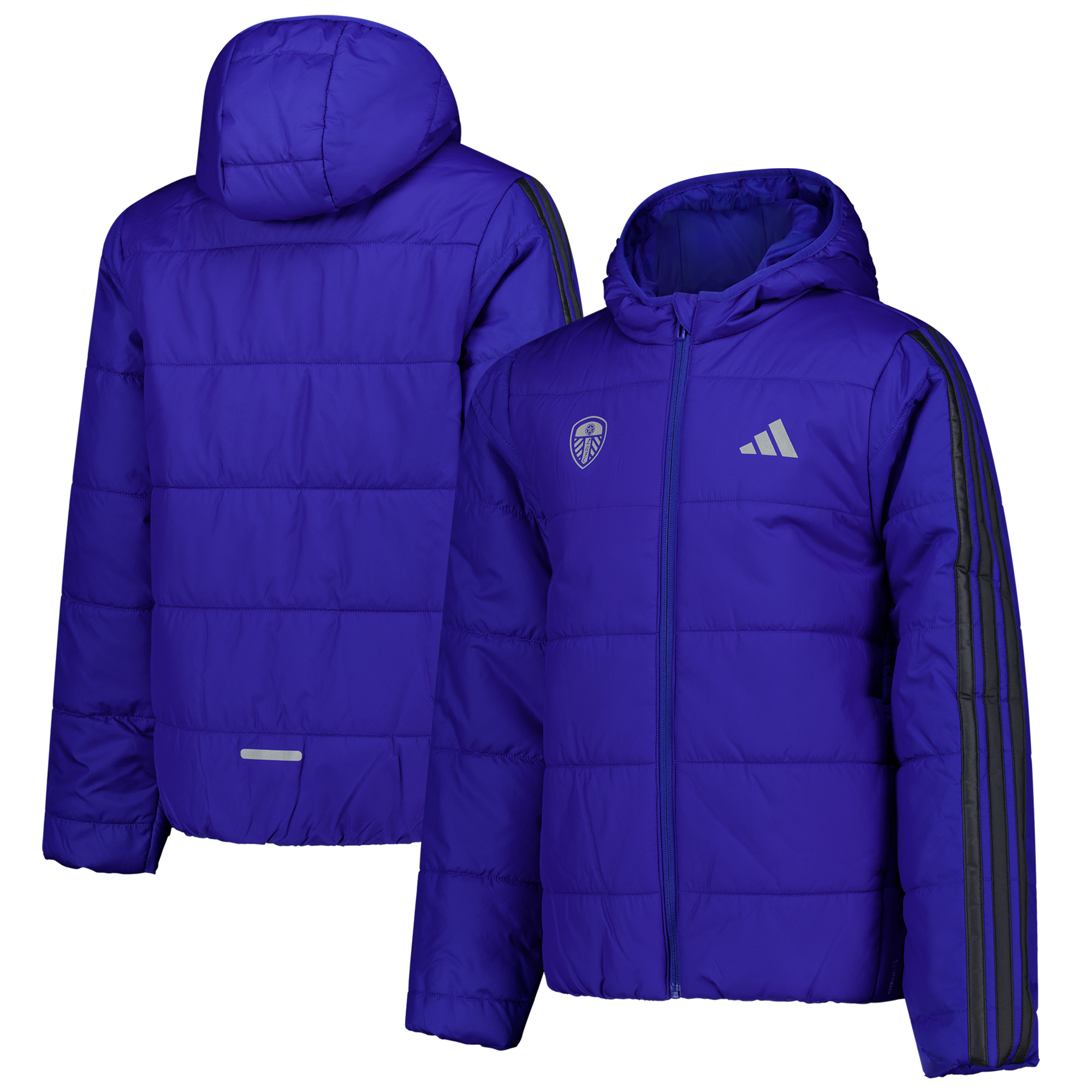 Leeds United adidas Essentials 3 Stripe Jacket - Blue - Kids