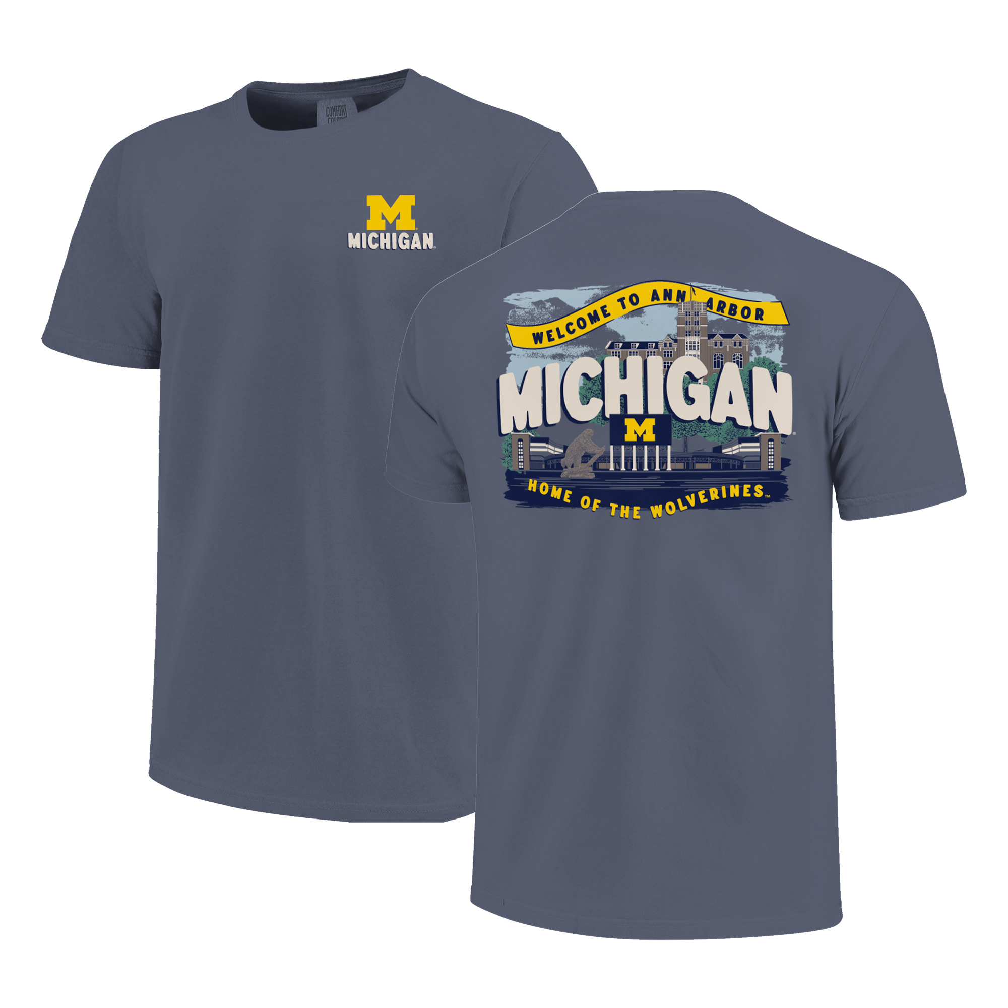 Youth  Navy Michigan Wolverines Local Campus Scene T-Shirt