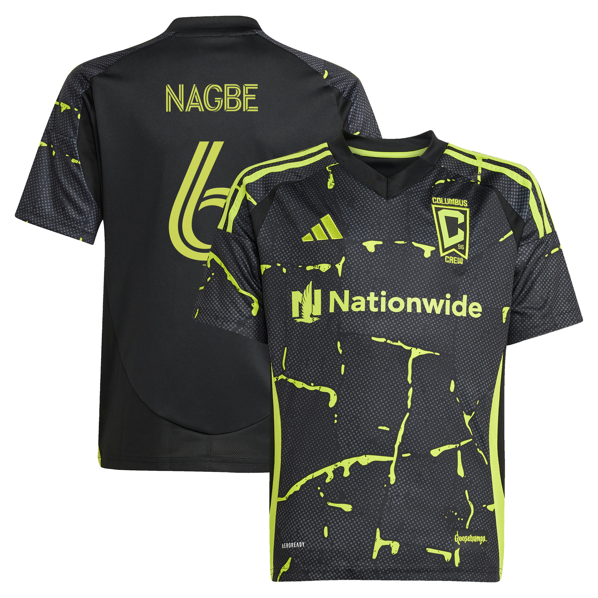 Youth adidas Darlington Nagbe Black Columbus Crew 2025 The Goosebumps Kit Replica Player Jersey