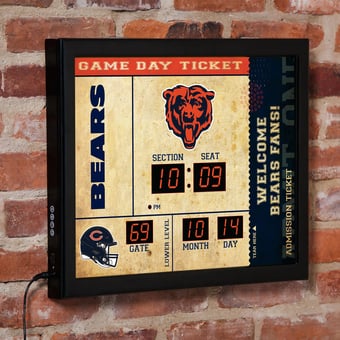 Chicago Bears 15" x 19" Bluetooth Scoreboard Wall Clock