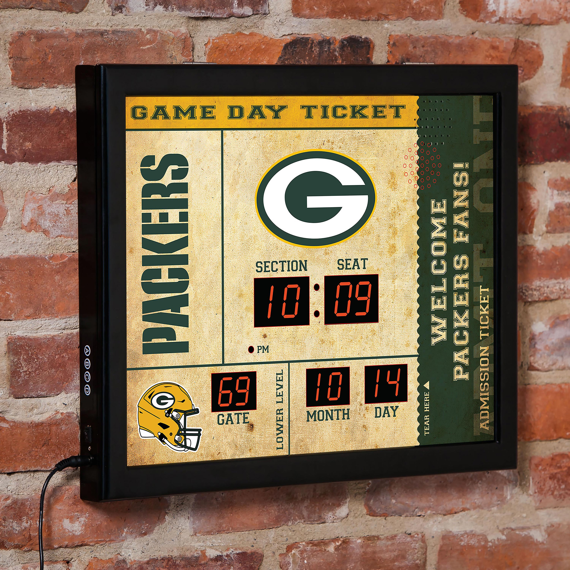 NFL Gameday Ticket Wall Clock and Speaker - Green Bay Packers