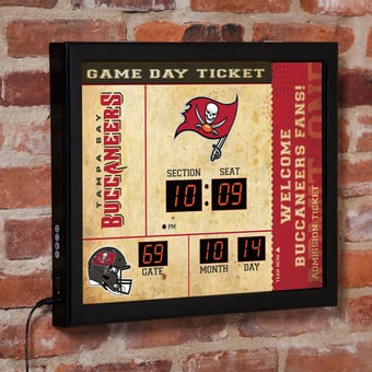 Tampa Bay Buccaneers 15" x 19" Bluetooth Scoreboard Wall Clock