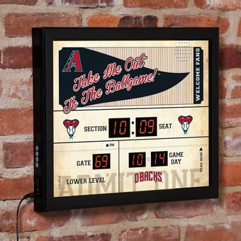 "Arizona Diamondbacks 15"" x 19"" Bluetooth Scoreboard Wall Clock"