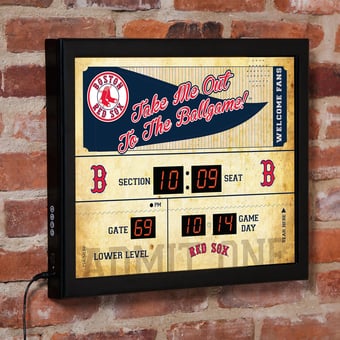 Boston Red Sox 15" x 19" Bluetooth Scoreboard Wall Clock