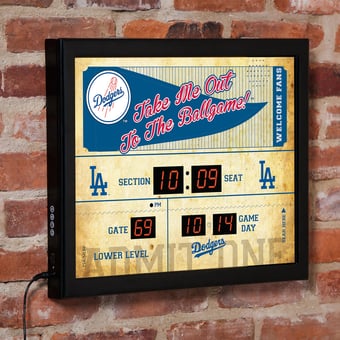 Los Angeles Dodgers 15" x 19" Bluetooth Scoreboard Wall Clock