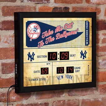 "New York Yankees 15"" x 19"" Bluetooth Scoreboard Wall Clock"
