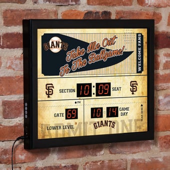 San Francisco Giants 15" x 19" Bluetooth Scoreboard Wall Clock