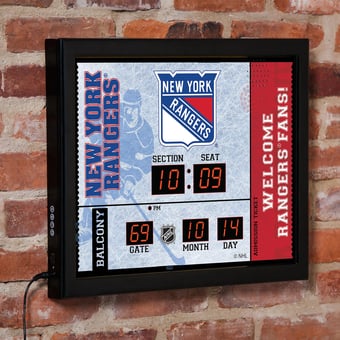 "New York Rangers 15"" x 19"" Bluetooth Scoreboard Wall Clock"