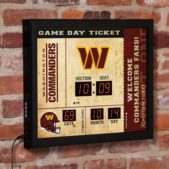 Washington Commanders 15" x 19" Bluetooth Scoreboard Wall Clock
