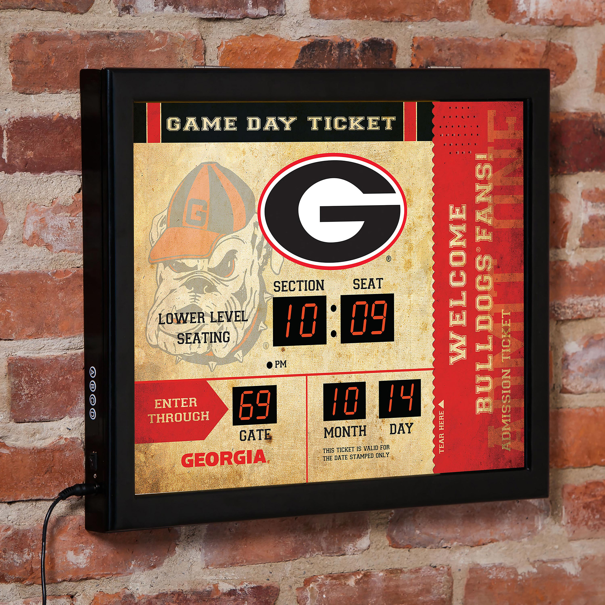 Georgia Bulldogs 15" x 19" Bluetooth Scoreboard Wall Clock