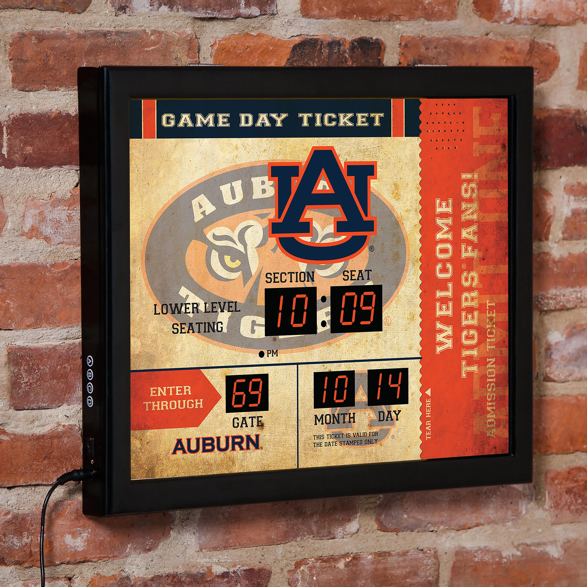 Auburn Tigers 15" x 19" Bluetooth Scoreboard Wall Clock