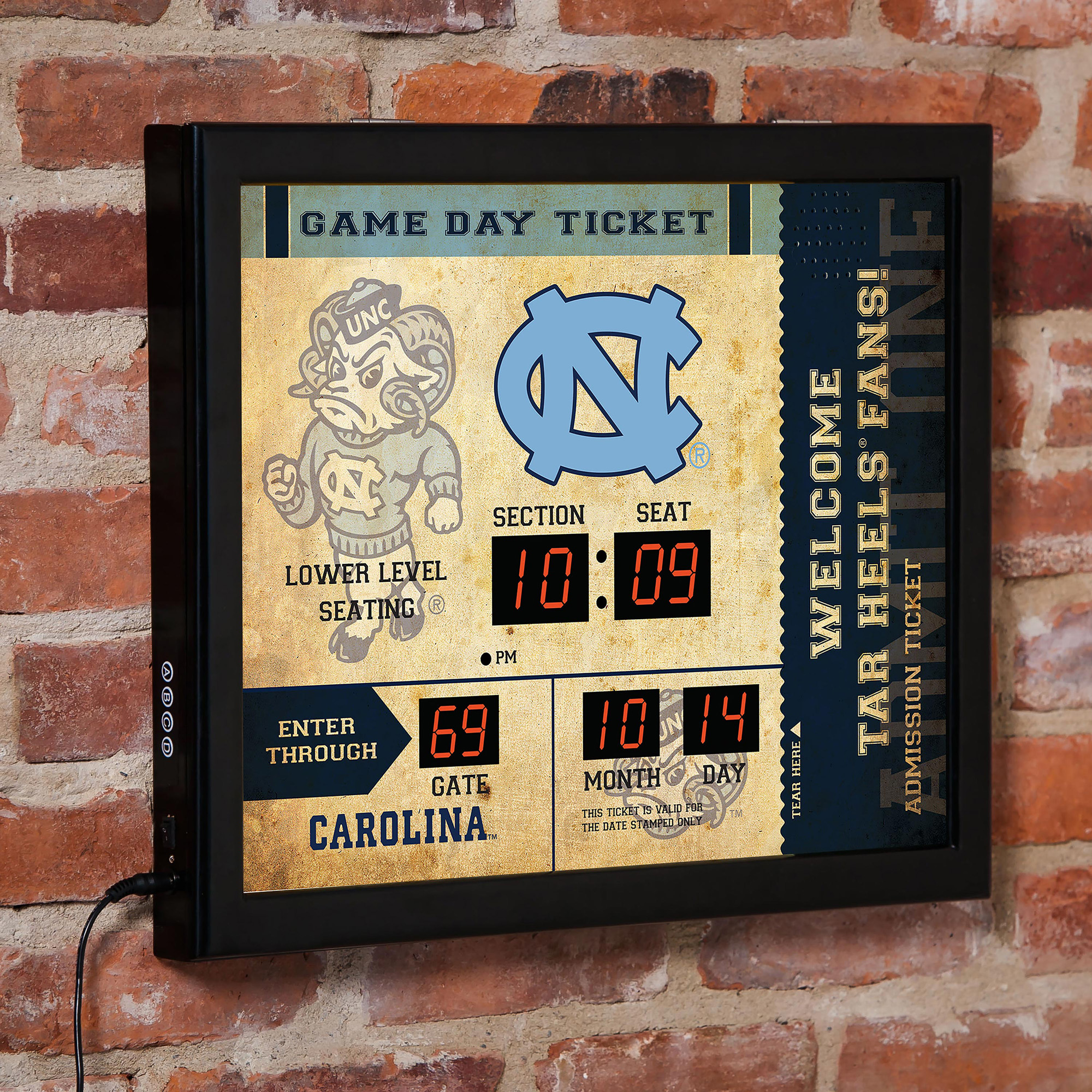 North Carolina Tar Heels 15" x 19" Bluetooth Scoreboard Wall Clock
