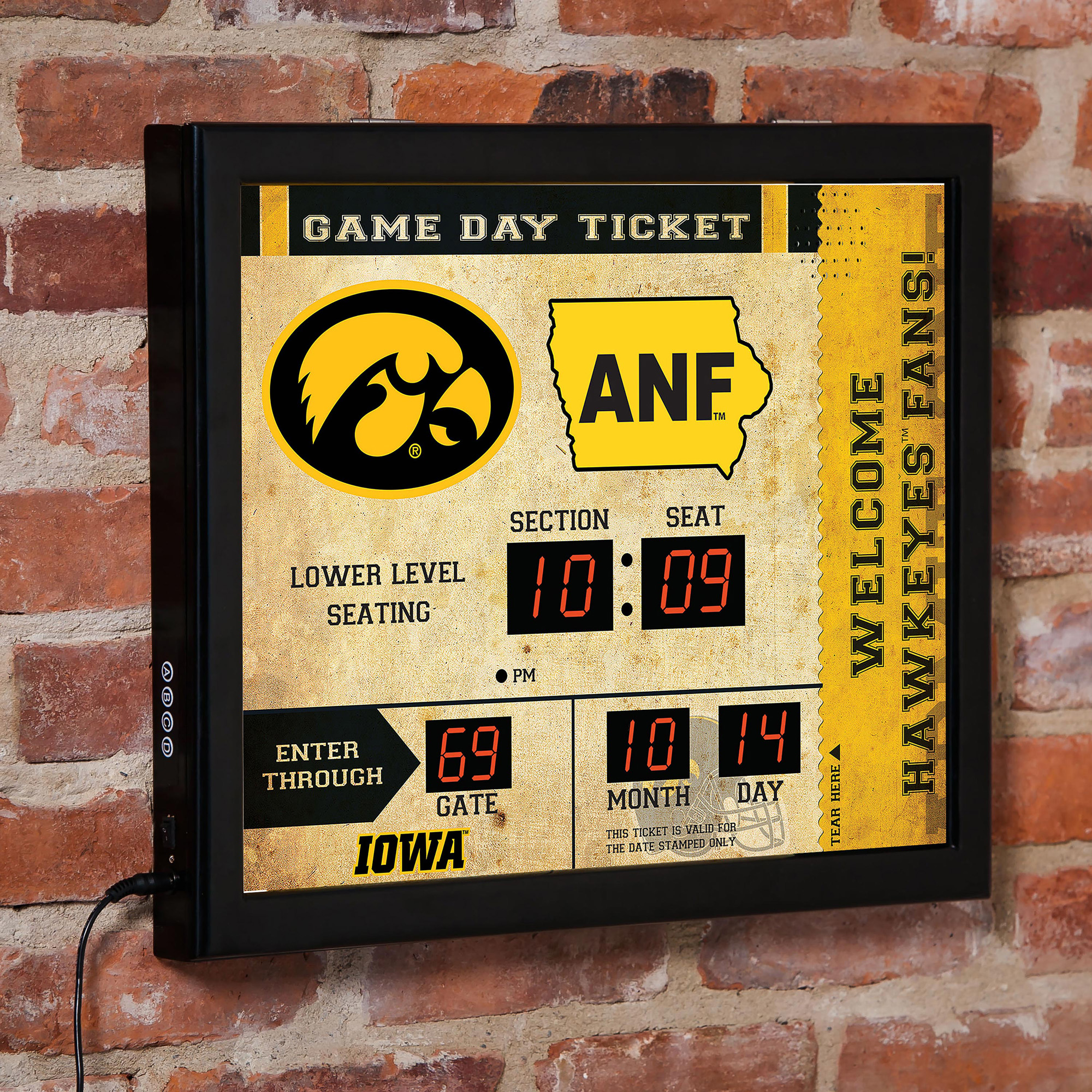 Iowa Hawkeyes 15" x 19" Bluetooth Scoreboard Wall Clock