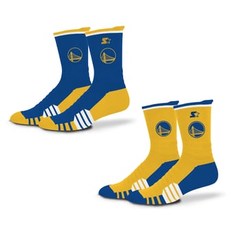 Unisex Starter  Royal/Gold Golden State Warriors Breakaway Crew Sock 2 Pack