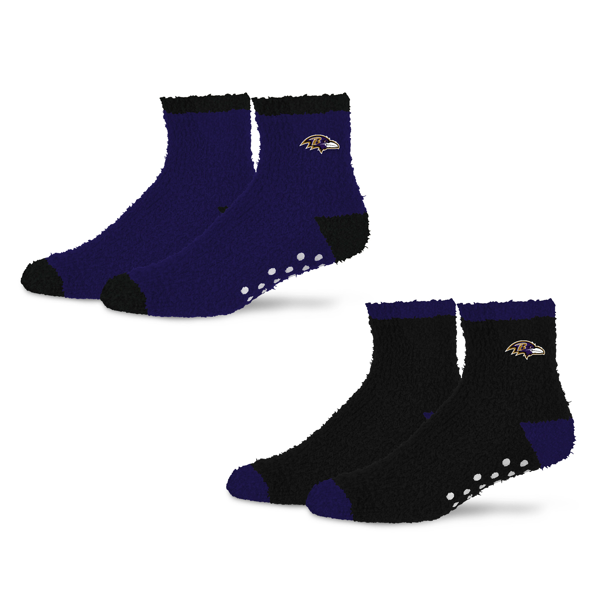 Women's Starter Purple/Black Baltimore Ravens Home and Away Cozy Socks 2 Pack