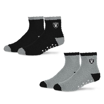 Women's Starter  Black/Silver Las Vegas Raiders Home and Away Cozy Socks 2 Pack