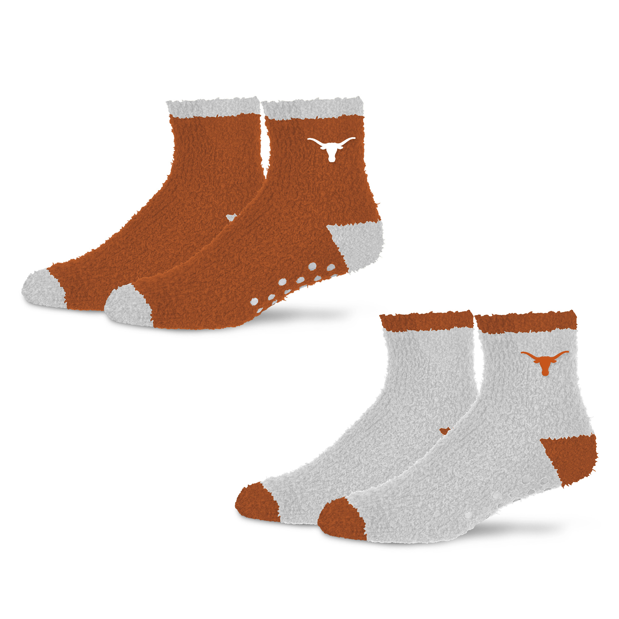 Women's Starter  Texas Orange/White Texas Longhorns Home and Away Cozy Socks 2 Pack