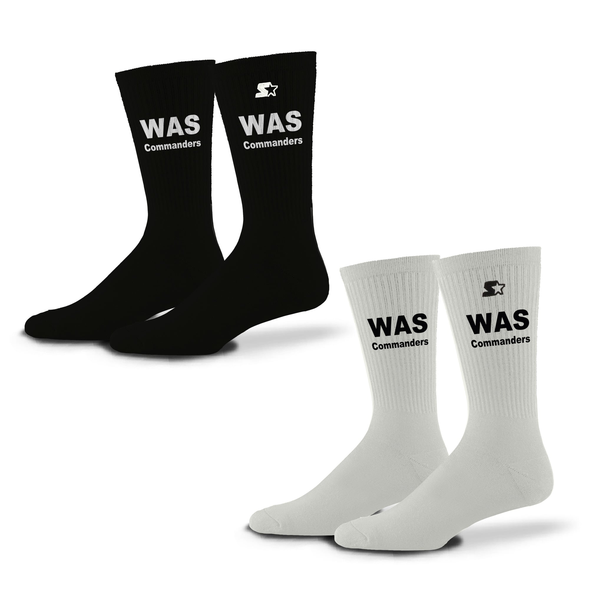 Unisex Starter  Black/White Washington Commanders Assist Socks 2 Pack