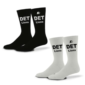 Unisex Starter  Black/White Detroit Lions Assist Socks 2 Pack