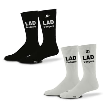 Unisex Starter  Black/White Los Angeles Dodgers Assist Socks 2 Pack