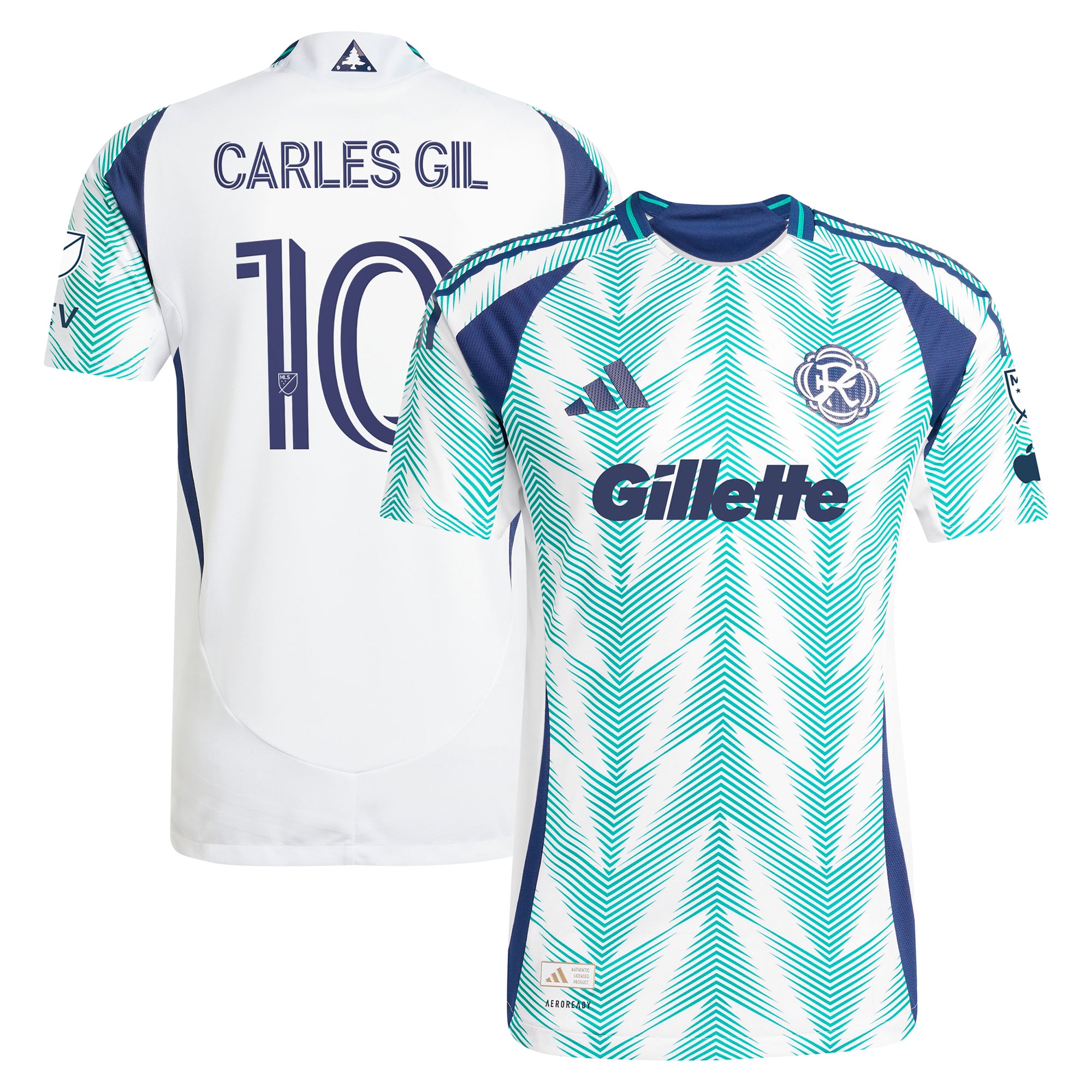 Men's adidas Carles Gil White New England Revolution 2025 Eastern White Pine x Flag of New England Authentic Player Jersey