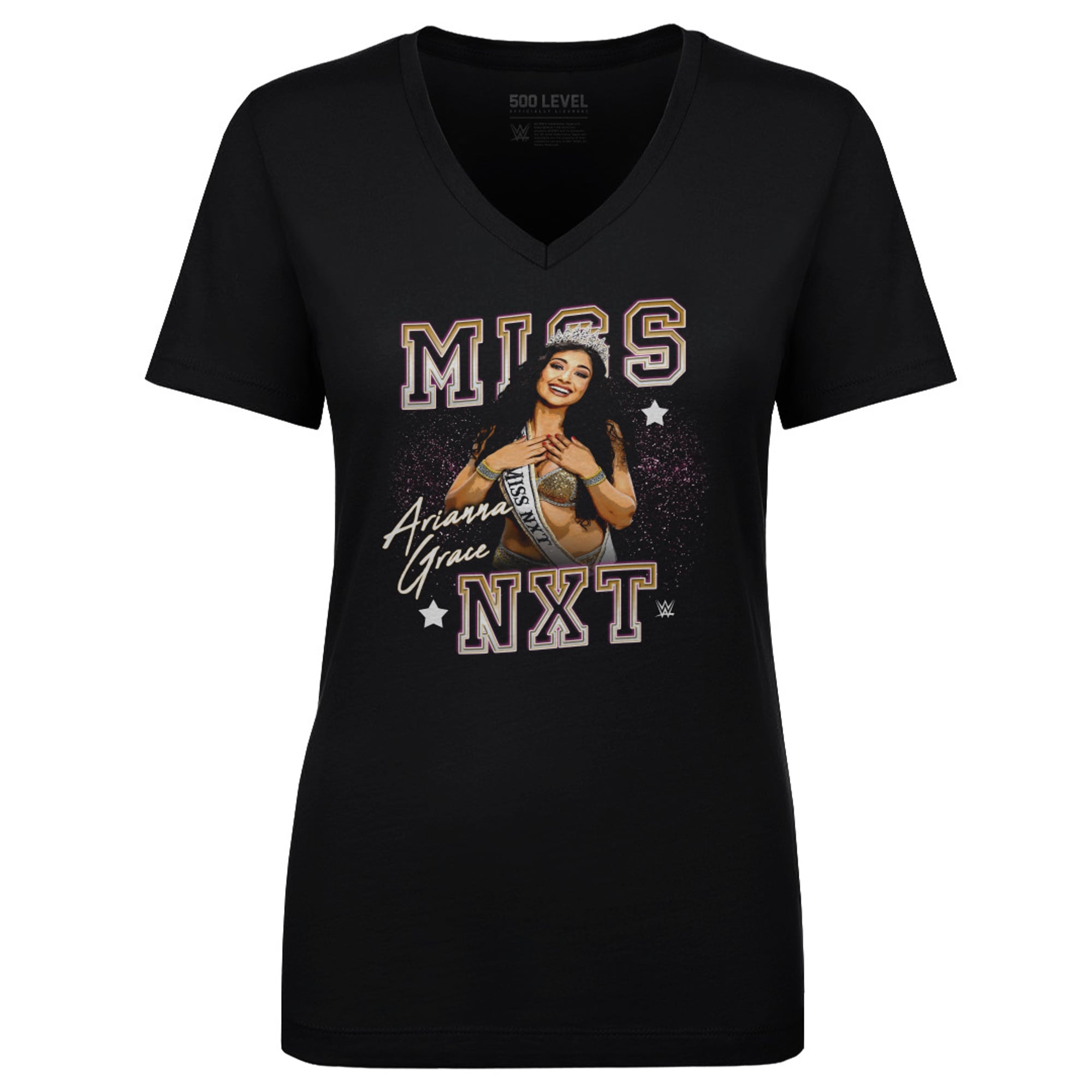 Women's 500 Level  Black Arianna Grace Miss NXT T-Shirt
