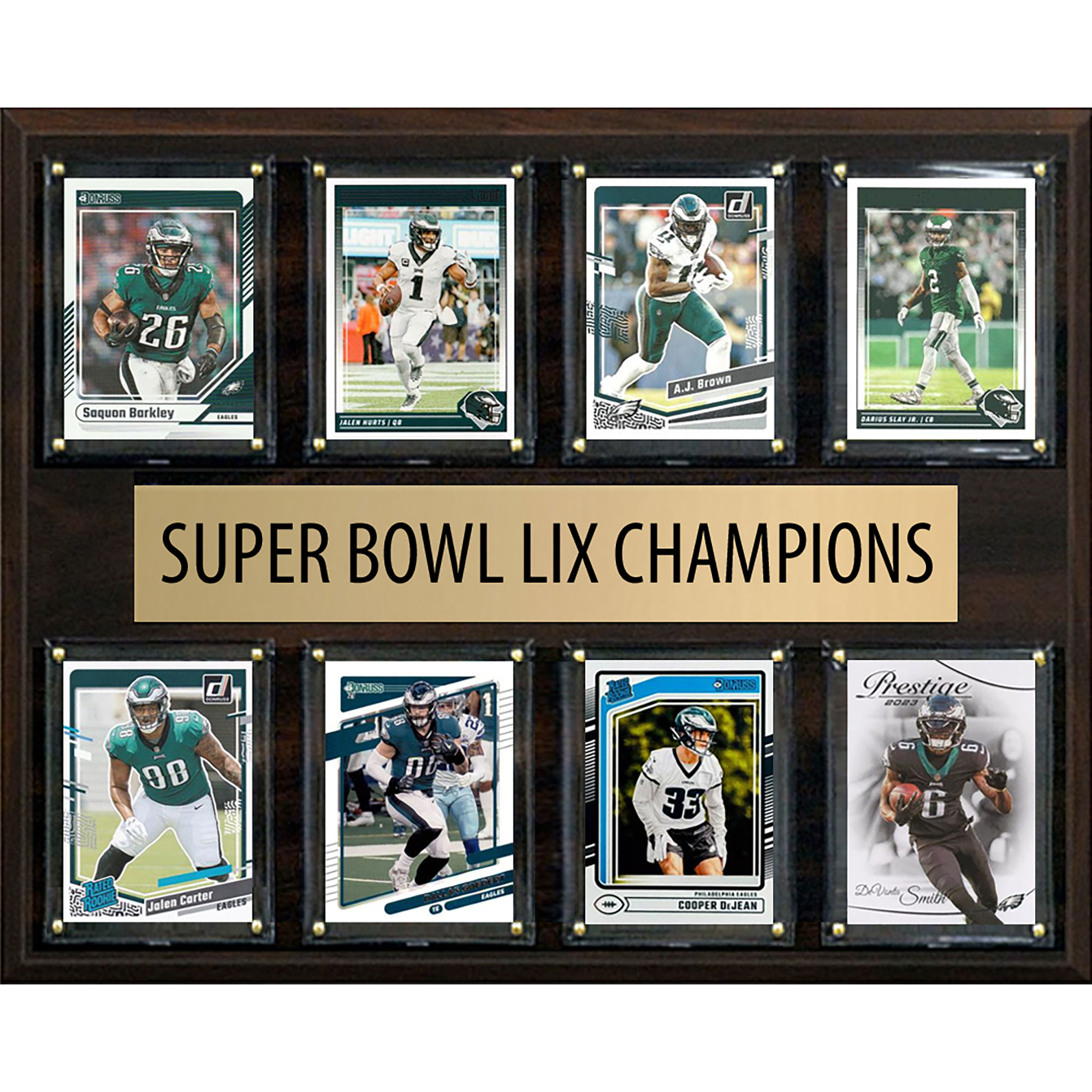 Philadelphia Eagles Super Bowl LIX Champions 12" x 15" Eight-Card Plaque