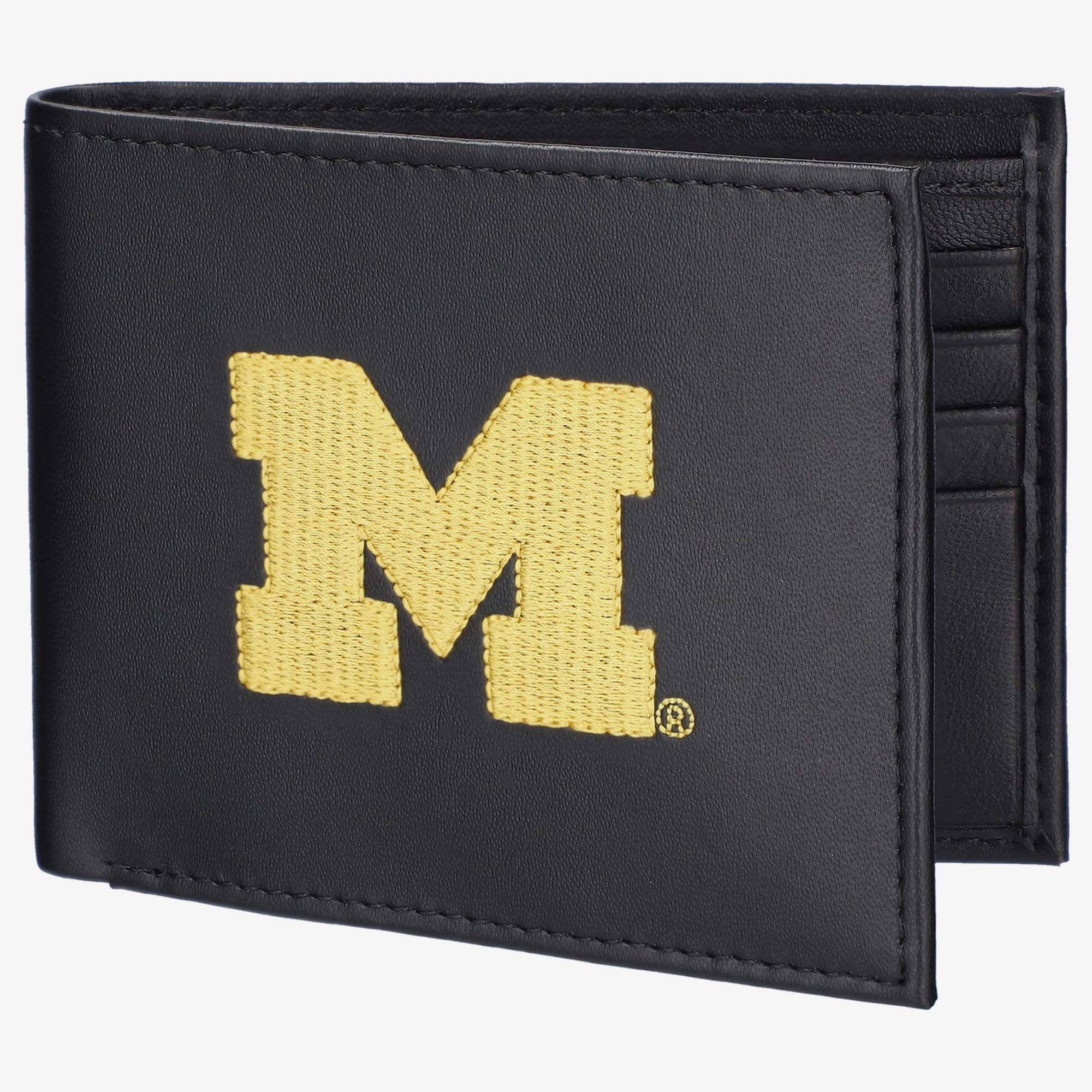 Michigan Wolverines Synthetic Leather Embroidered Bifold Wallet
