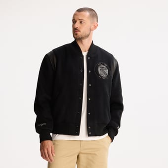 Men's Todd Snyder Black New York Rangers Cashmere Full-Snap Varsity Jacket