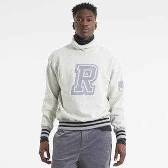 Men's   Heather Gray New York Rangers Todd Snyder by Fanatics Relaxed Canadian Fleece Turtleneck