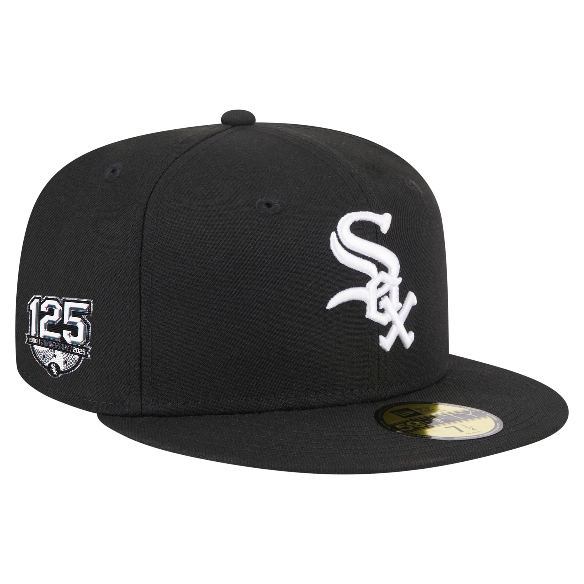 Men's New Era  Black Chicago White Sox 125th Anniversary 59FIFTY Fitted Hat