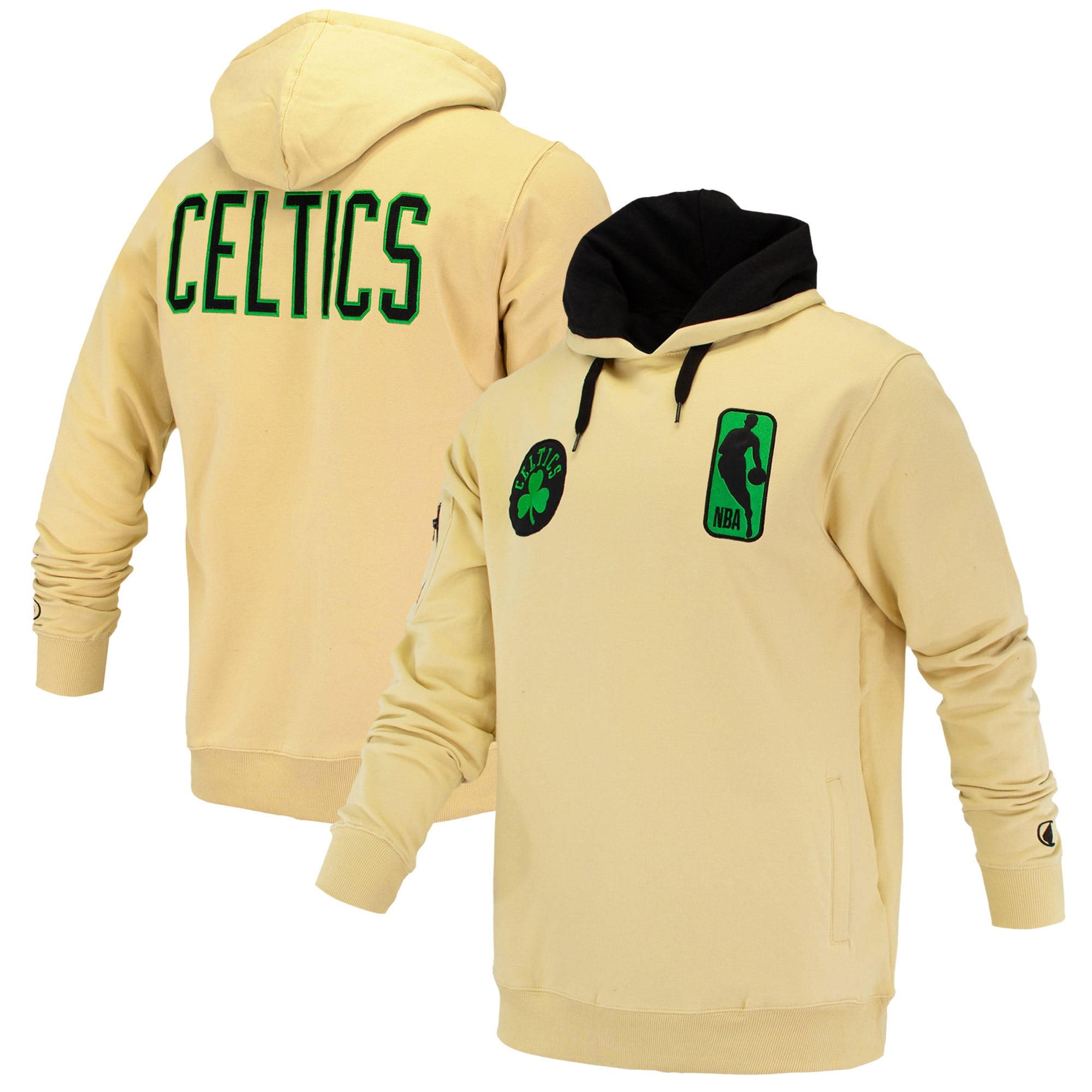 Unisex FISLL Cream Boston Celtics Logoman Shadow Collection Pullover Hoodie