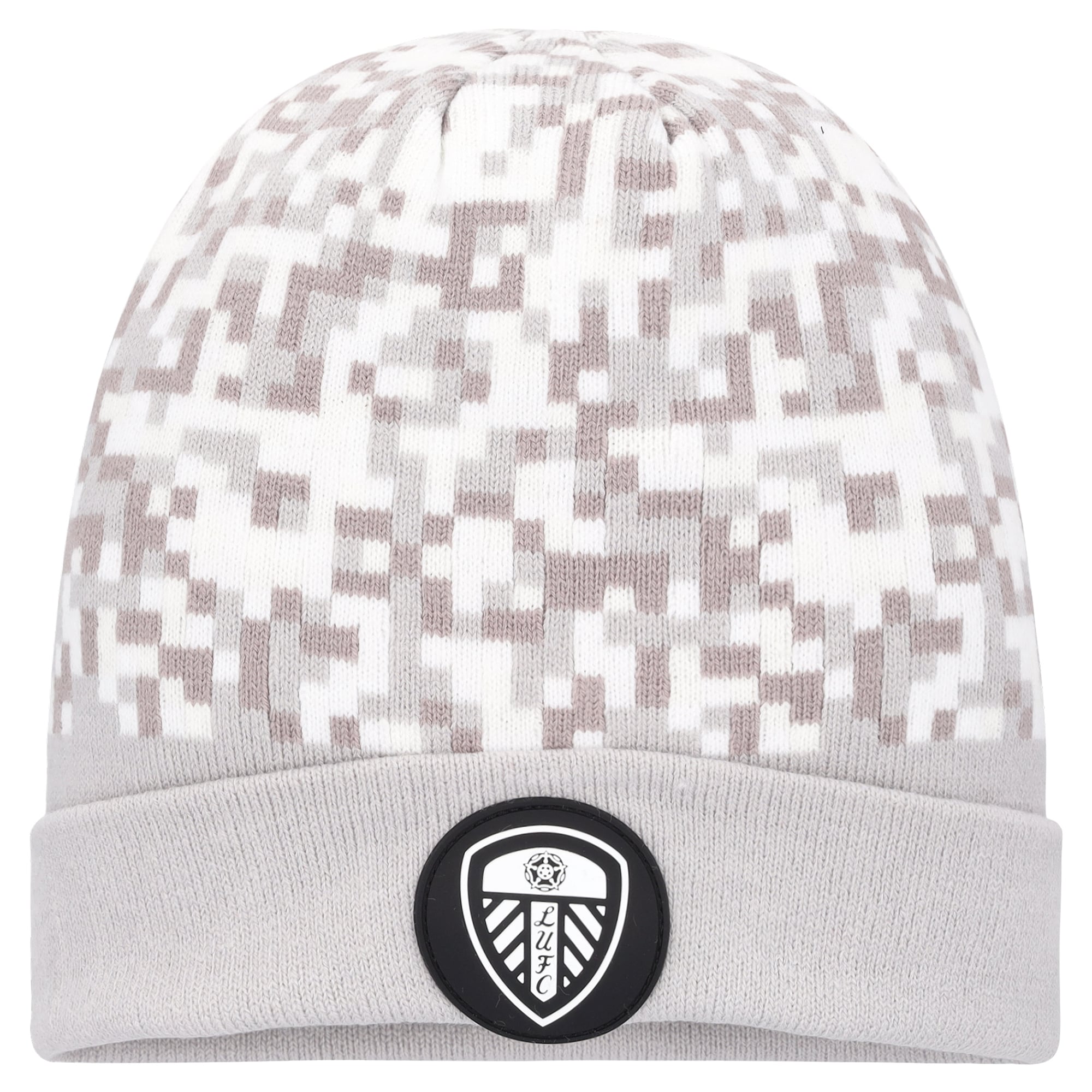 Leeds United Lifestyle Heathered Patch Beanie - Grey - Unisex