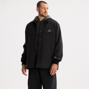 Men's Todd Snyder Heather Black Montreal Canadiens Cashmere Full-Snap Coaches Jacket
