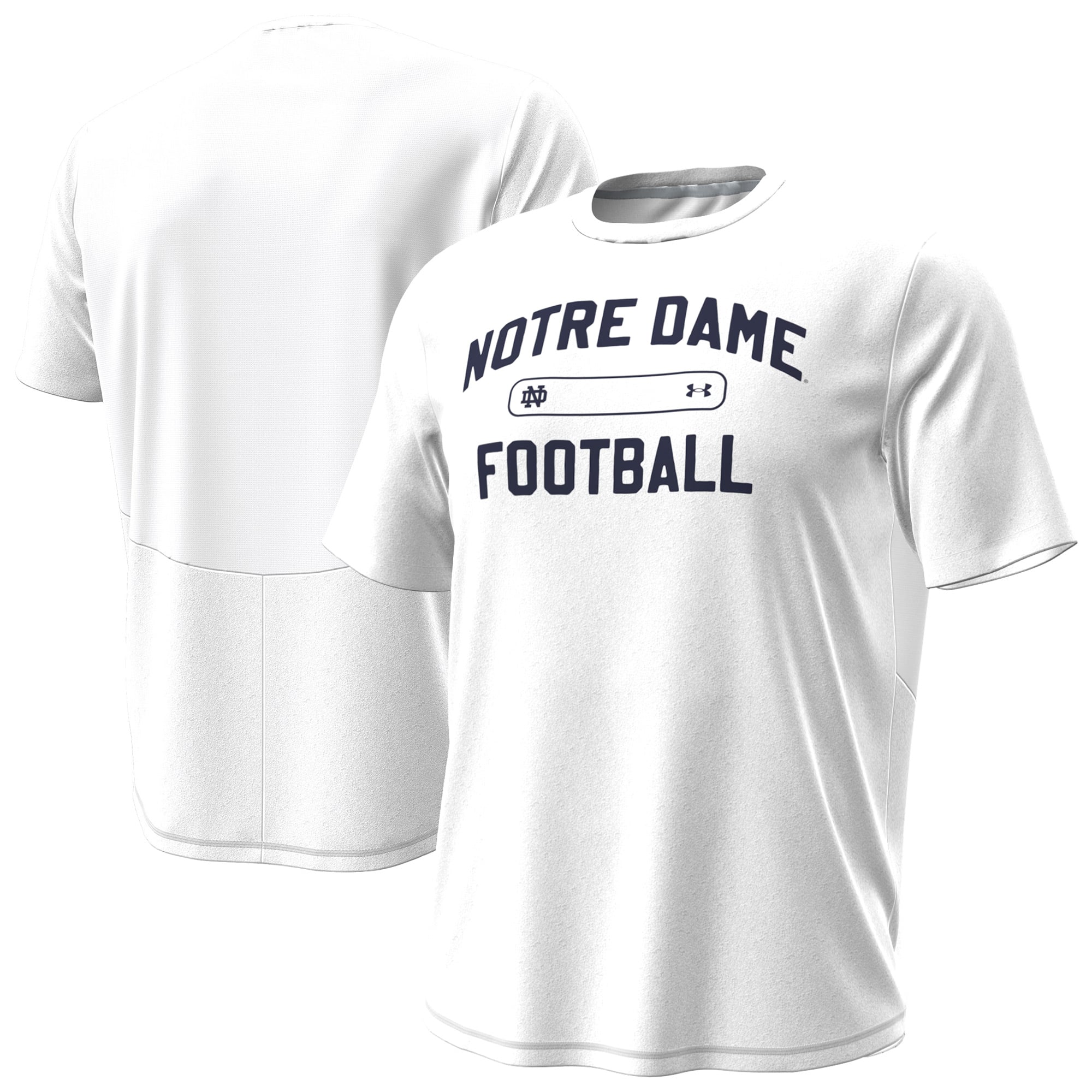 Men's Under Armour White Notre Dame Fighting Irish Sideline Knockout T-Shirt