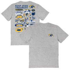 Women's Vive La Fete  Gray Kent State Golden Flashes Impressions Artwork Relaxed Fit T-Shirt