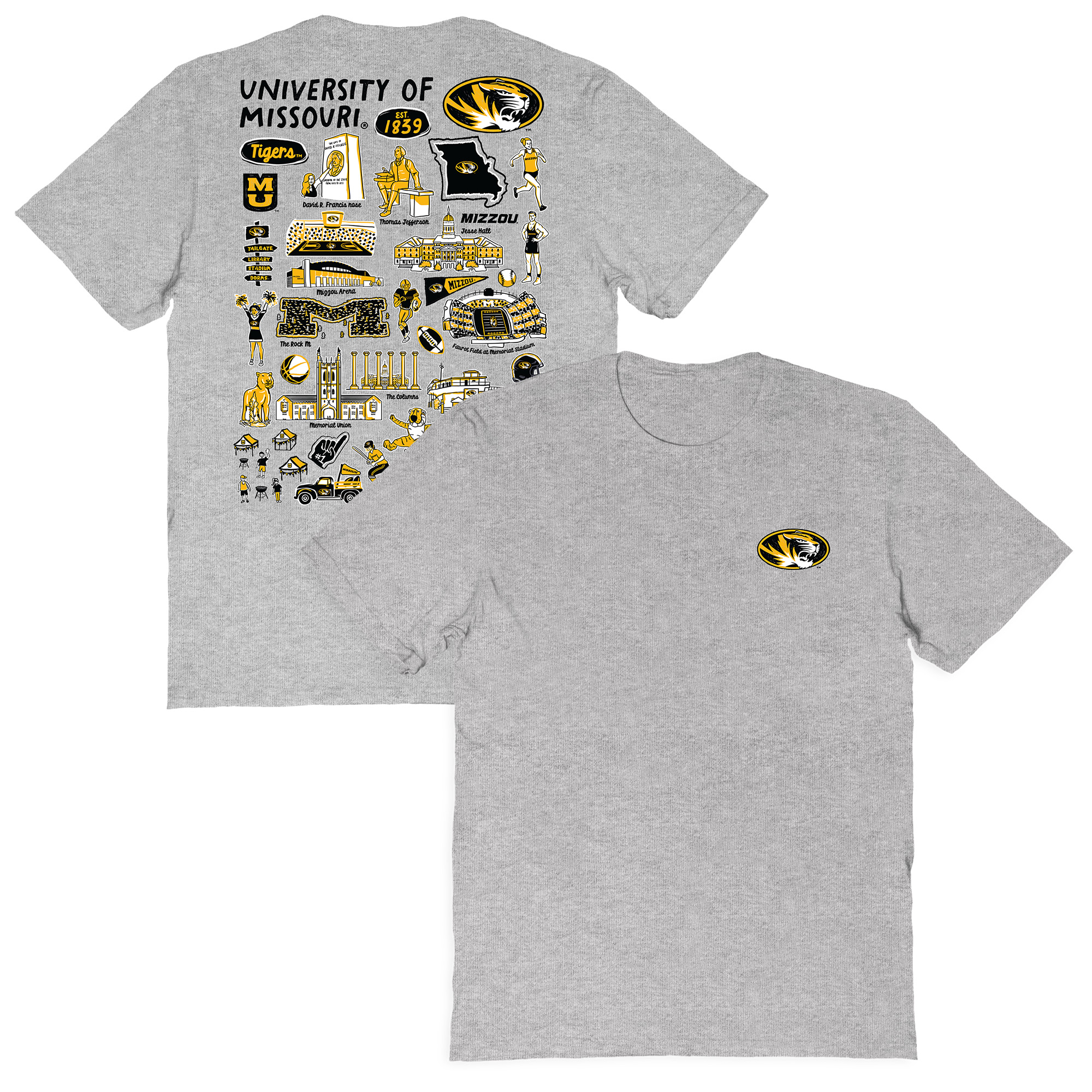 Women’s Vive La Fete Gray Missouri Tigers Impressions Artwork Relaxed Fit T-Shirt Women’s Vive La Fete Gray Missouri Tigers Impressions Artwork Relaxed Fit T-Shirt