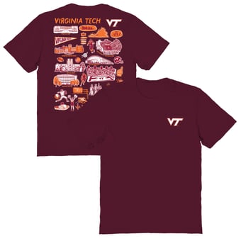 Women's Vive La Fete  Maroon Virginia Tech Hokies Impressions Artwork Relaxed Fit T-Shirt