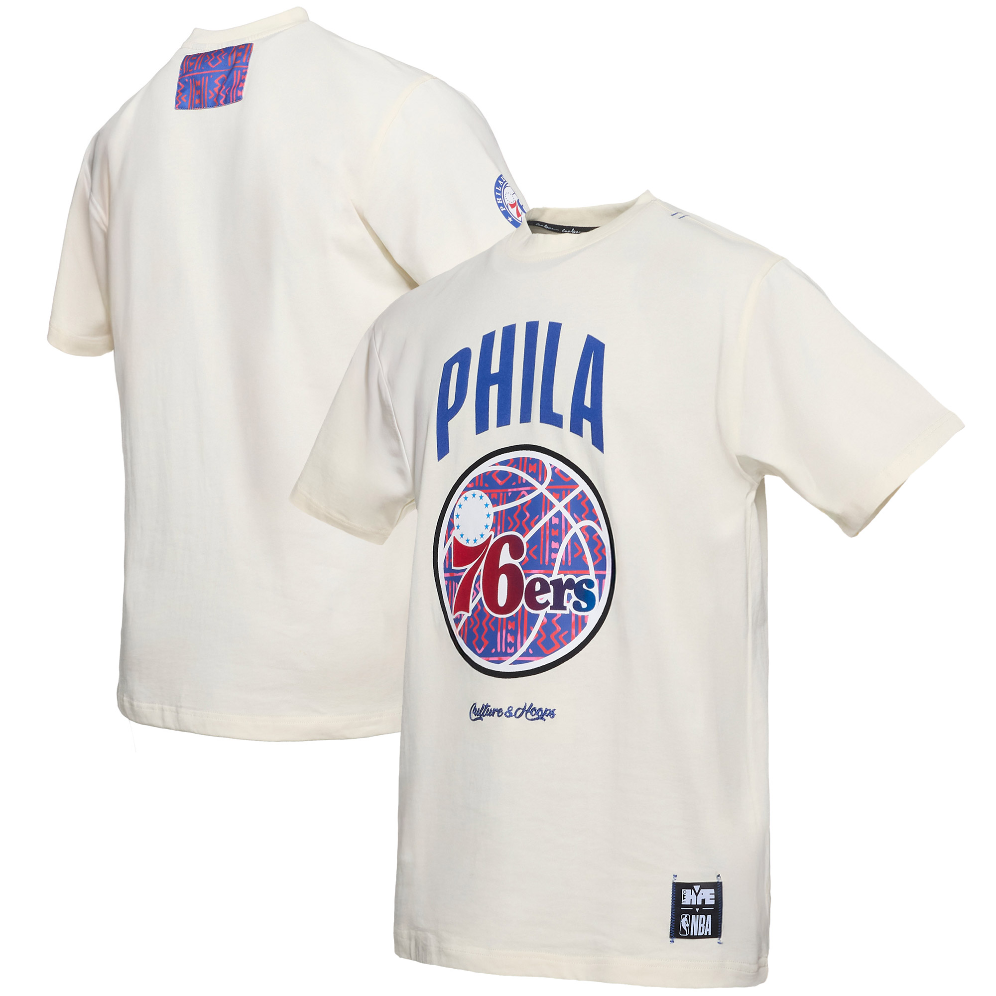 Men's NBA x Two Hype Cream Philadelphia 76ers Culture & Hoops Collection Premium T-Shirt