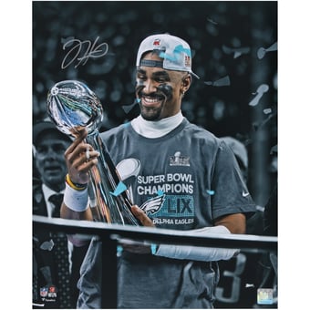 "Jalen Hurts Philadelphia Eagles Autographed Super Bowl LIX Champions 16"" x 20"" Photograph"