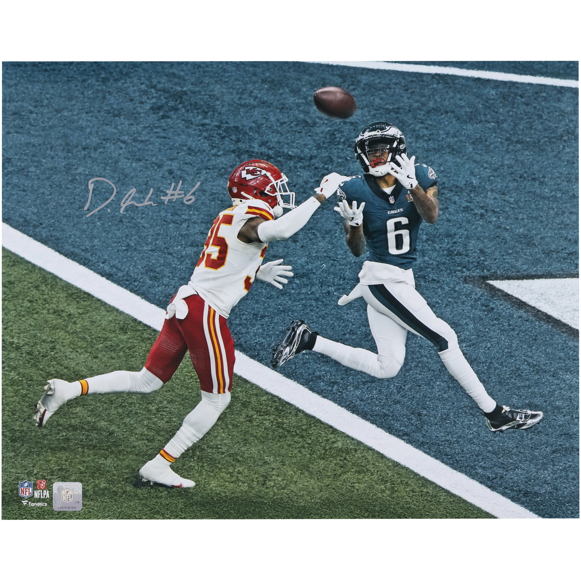 DeVonta Smith Philadelphia Eagles Autographed Super Bowl LIX Champions 16" x 20" Photograph