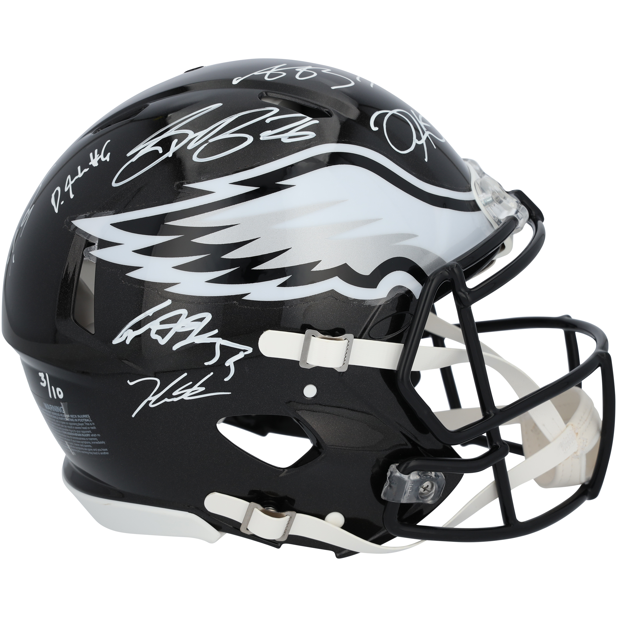 Philadelphia Eagles Super Bowl LIX Champions Autographed Riddell Black Alternate Speed Authentic Helmet with 15 Signatures - Limited Edition of 10