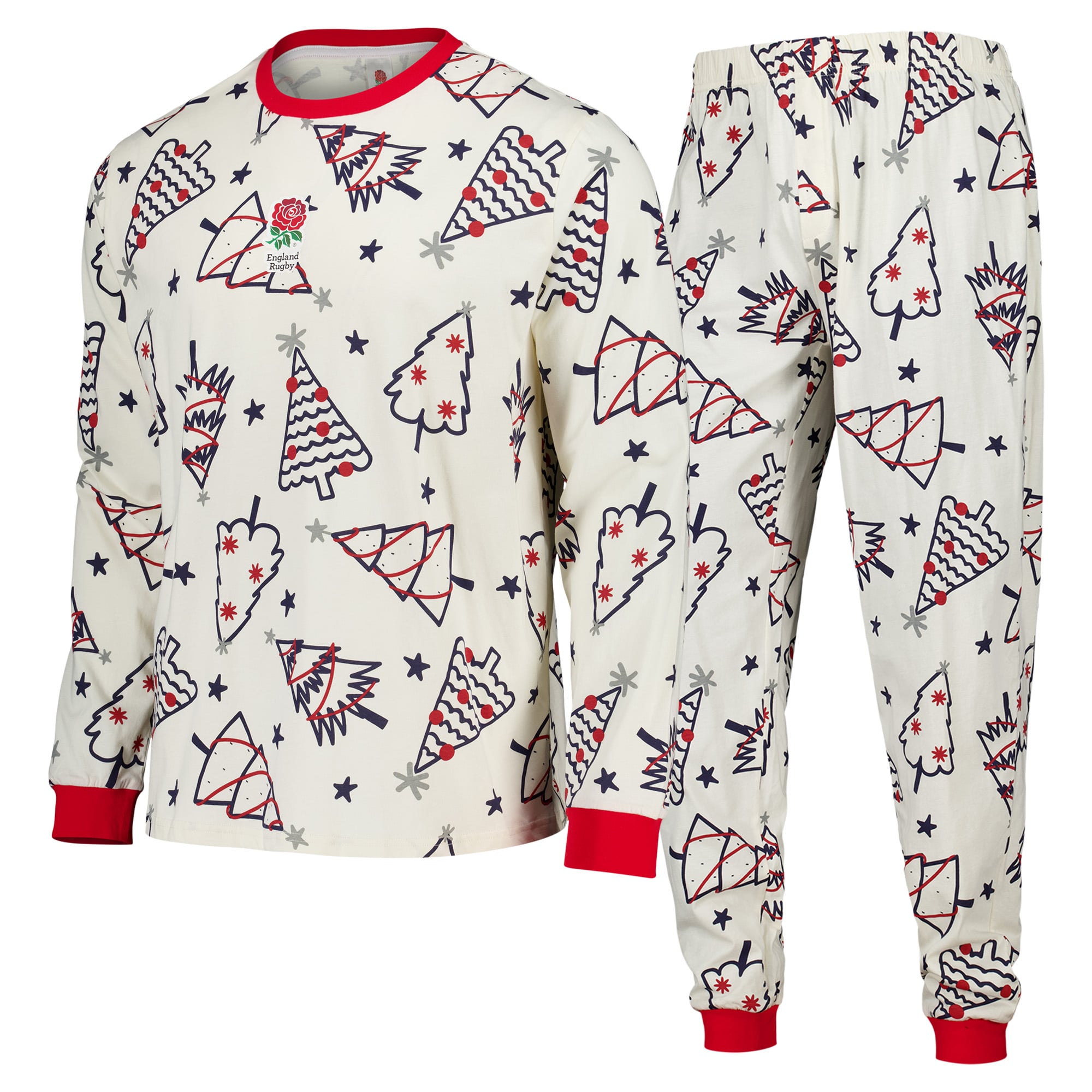 England Rugby Christmas Trees Pyjamas
