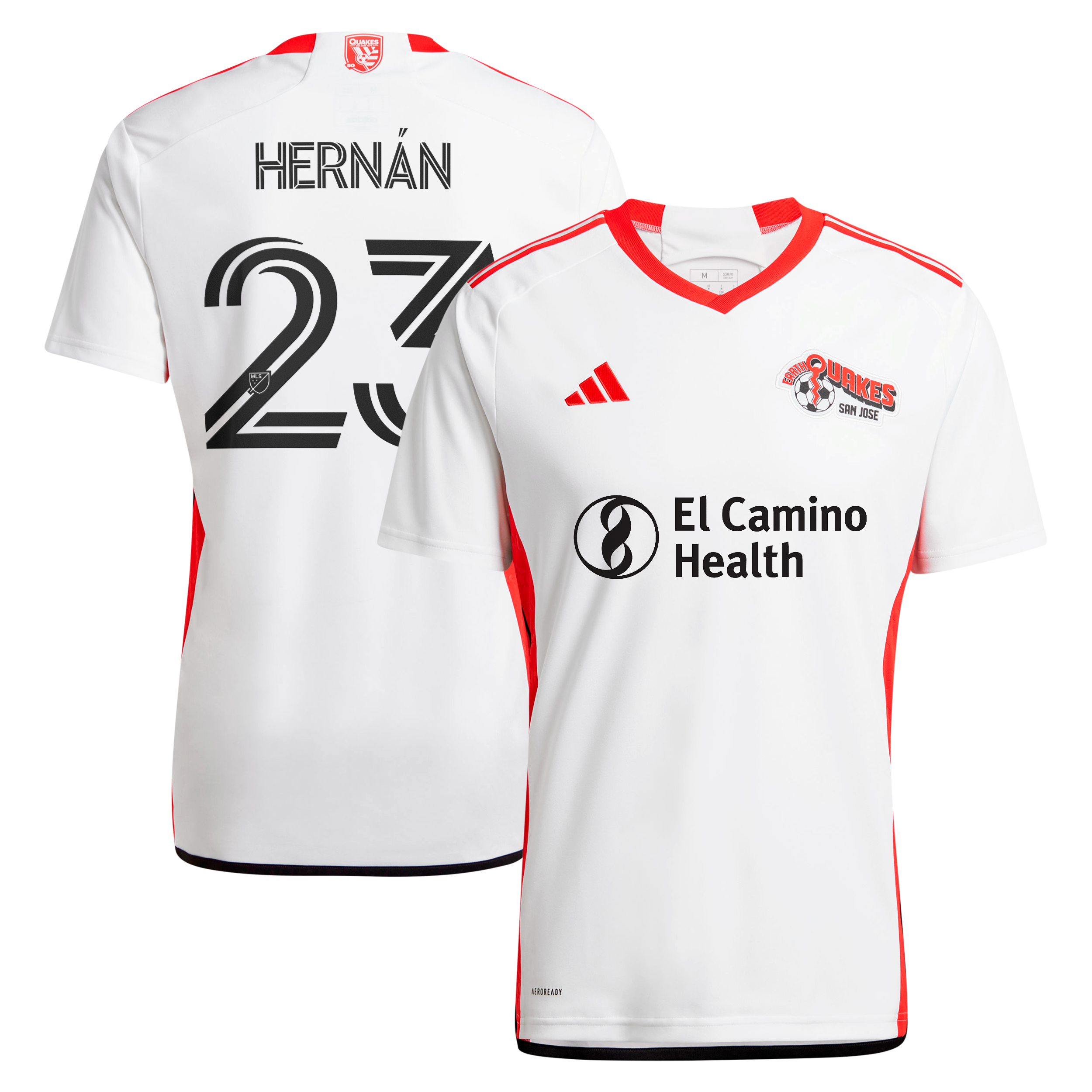 Men's adidas Hernán López White San Jose Earthquakes 2025 The 50 Kit Replica Player Jersey