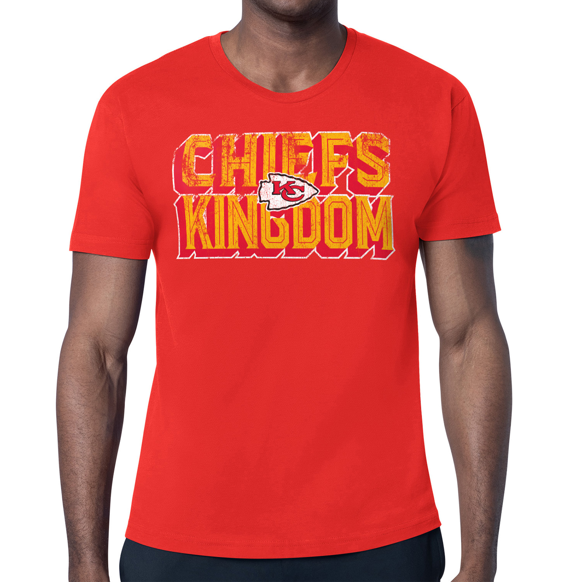 Men's Starter Red Kansas City Chiefs Distressed Phrase T-Shirt