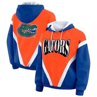 Women's WEAR by Erin Andrews Orange/Royal Florida Gators Colorblock Full-Zip Hoodie Windbreaker Jacket