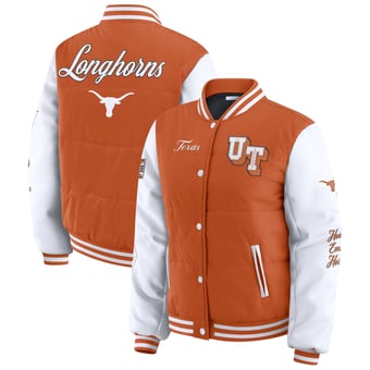 Women's WEAR by Erin Andrews  Burnt Orange Texas Longhorns Varsity Puffer Jacket